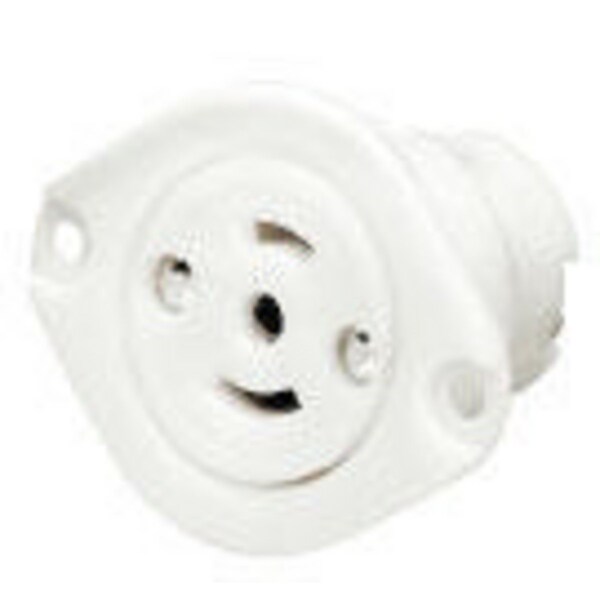 Bryant Midget Flanged Locking Receptacle, ML-3R, 15 A, 125/250V AC, 3 Pole, Screw Terminals 7487ERM - main